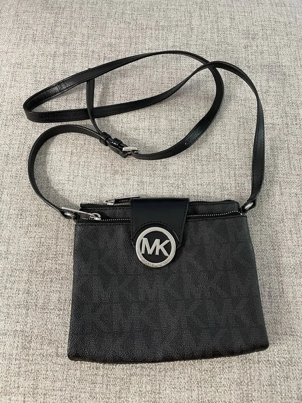 Michael Kors Black Leather Cross Body Purse